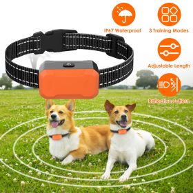 2 In 1 Wireless Electric Dog Fence With Training Collar IP67 Waterproof Pet Beep Vibration Shock Boundary Containment System for Small Medium Lar (Color: Orange, size: One size)